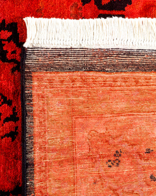 Contemporary Hand-Knotted Overdyed Orange Area Rug 6' 2" x 8' 10"