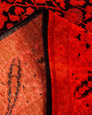 Contemporary Hand-Knotted Overdyed Orange Area Rug 6' 2" x 8' 10"