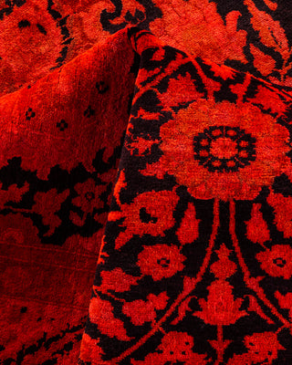 Contemporary Hand-Knotted Overdyed Orange Area Rug 6' 2" x 8' 10"