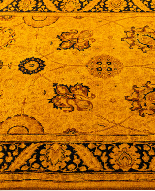 Overdyed Hand-Knotted Wool Modern-Contemporary Gold Runner 3' 0" x 8' 3"