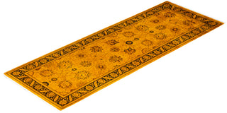 Overdyed Hand-Knotted Wool Modern-Contemporary Gold Runner 3' 0" x 8' 3"