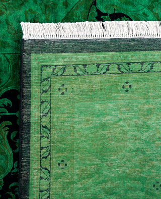 Overdyed Hand-Knotted Wool Modern-Contemporary Green Area Rug 8' 0" x 10' 5"