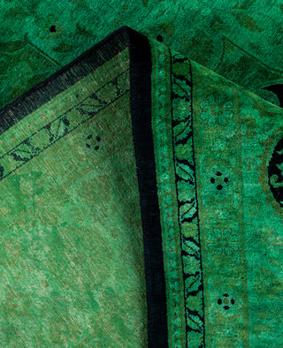 Overdyed Hand-Knotted Wool Modern-Contemporary Green Area Rug 8' 0" x 10' 5"