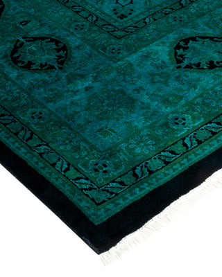Contemporary Fine Vibrance Blue Wool Area Rug - 8' 1" x 10' 4"