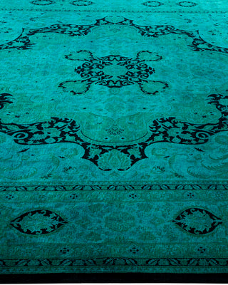 Contemporary Fine Vibrance Blue Wool Area Rug - 8' 1" x 10' 4"