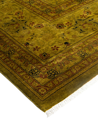 Modern Overdyed Hand Knotted Wool Green Area Rug 9' 2" x 12' 4"