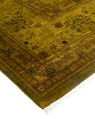 Contemporary Hand Knotted Overdyed Green Area Rug 9' 2" x 12' 4"