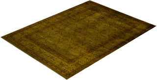 Modern Overdyed Hand Knotted Wool Green Area Rug 9' 2" x 12' 4"