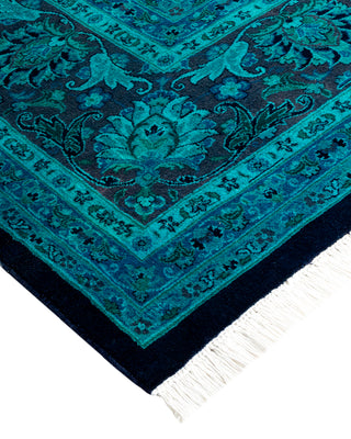 Contemporary Hand-Knotted Overdyed Navy Area Rug 8' 1" x 10' 2"