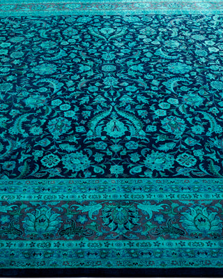 Contemporary Hand-Knotted Overdyed Navy Area Rug 8' 1" x 10' 2"