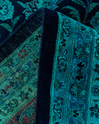 Contemporary Hand-Knotted Overdyed Navy Area Rug 8' 1" x 10' 2"