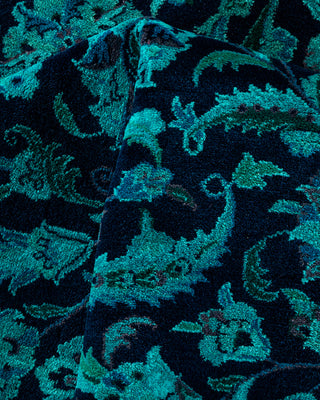 Contemporary Hand-Knotted Overdyed Navy Area Rug 8' 1" x 10' 2"