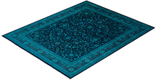 Contemporary Hand-Knotted Overdyed Navy Area Rug 8' 1" x 10' 2"