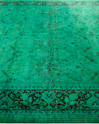 Contemporary Hand Knotted  Green Area Rug 8' 1" x 10' 2"