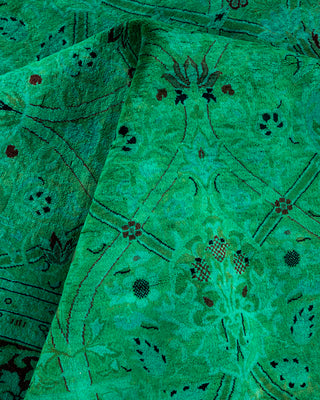 Contemporary Hand Knotted  Green Area Rug 8' 1" x 10' 2"