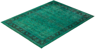 Contemporary Fine Vibrance Blue Wool Area Rug - 8' 1" x 10' 2"