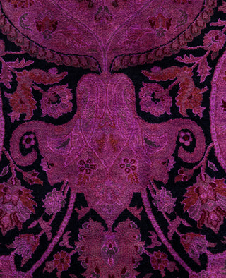 Overdyed Hand-Knotted Wool Modern-Contemporary Purple Area Rug 6' 2" x 9' 0"