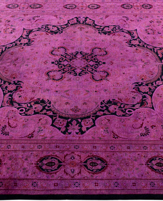 Overdyed Hand-Knotted Wool Modern-Contemporary Purple Area Rug 6' 2" x 9' 0"