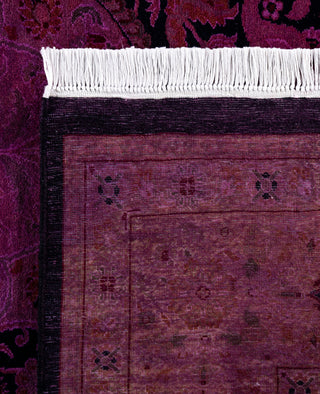 Overdyed Hand-Knotted Wool Modern-Contemporary Purple Area Rug 6' 2" x 9' 0"