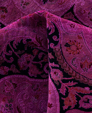 Overdyed Hand-Knotted Wool Modern-Contemporary Purple Area Rug 6' 2" x 9' 0"