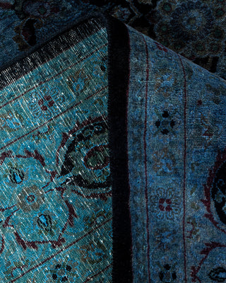 Contemporary Hand-Knotted Overdyed Blue Area Rug 6' 1" x 9' 3"