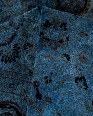 Contemporary Hand-Knotted Overdyed Blue Area Rug 6' 1" x 9' 3"