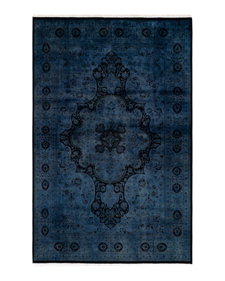 Modern Fine Vibrance Blue Area Rug 6' 1" x 9' 3"