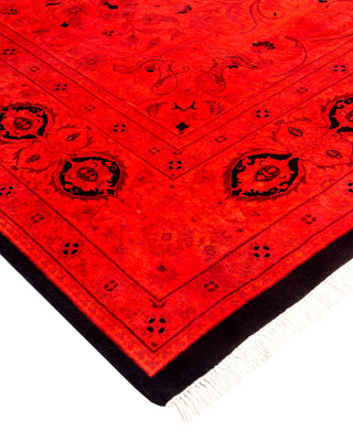 Contemporary Hand-Knotted Overdyed Orange Area Rug 6' 0" x 9' 3"