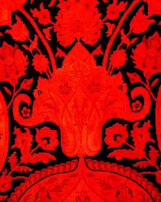 Contemporary Hand-Knotted Overdyed Orange Area Rug 6' 0" x 9' 3"