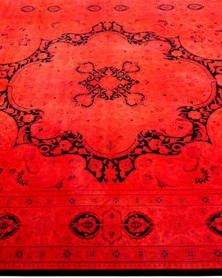 Modern Overdyed Hand Knotted Wool Orange Area Rug 6' 0" x 9' 3"