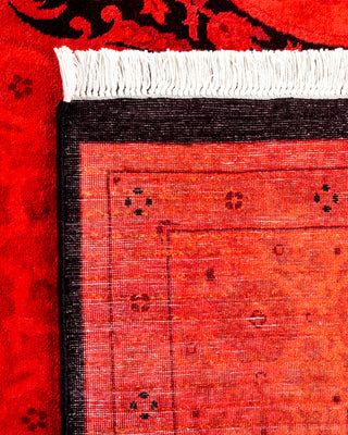 Contemporary Hand-Knotted Overdyed Orange Area Rug 6' 0" x 9' 3"