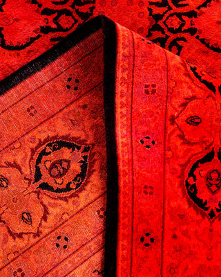 Contemporary Hand-Knotted Overdyed Orange Area Rug 6' 0" x 9' 3"