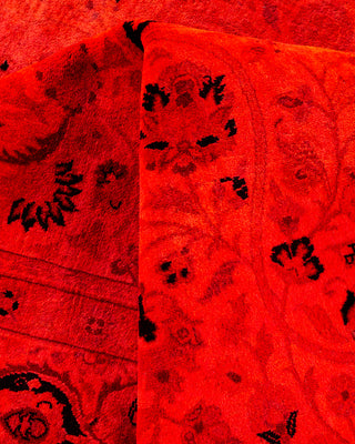 Contemporary Hand-Knotted Overdyed Orange Area Rug 6' 0" x 9' 3"