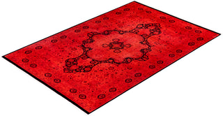 Modern Overdyed Hand Knotted Wool Orange Area Rug 6' 0" x 9' 3"