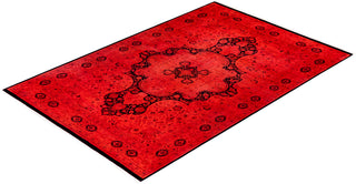 Contemporary Hand-Knotted Overdyed Orange Area Rug 6' 0" x 9' 3"