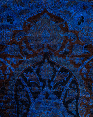 Contemporary Fine Vibrance Blue Wool Area Rug - 6' 0" x 6' 0"