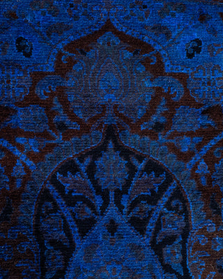 Contemporary Fine Vibrance Blue Wool Area Rug - 6' 0" x 6' 0"