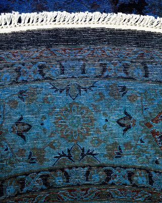 Contemporary Fine Vibrance Blue Wool Area Rug - 6' 0" x 6' 0"
