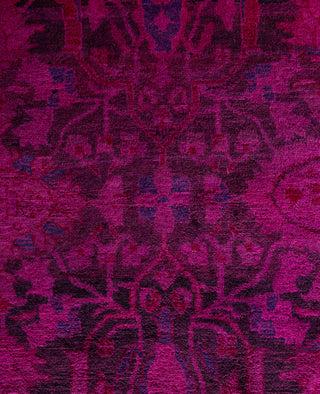 Overdyed Hand-Knotted Wool Modern-Contemporary Pink Area Rug 8' 1" x 10' 5"