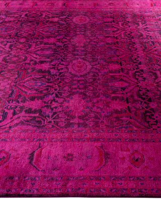 Overdyed Hand-Knotted Wool Modern-Contemporary Pink Area Rug 8' 1" x 10' 5"
