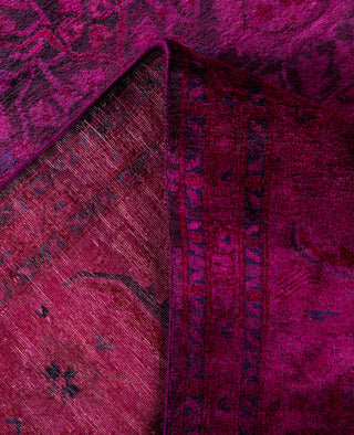 Overdyed Hand-Knotted Wool Modern-Contemporary Pink Area Rug 8' 1" x 10' 5"