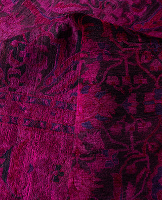 Overdyed Hand-Knotted Wool Modern-Contemporary Pink Area Rug 8' 1" x 10' 5"