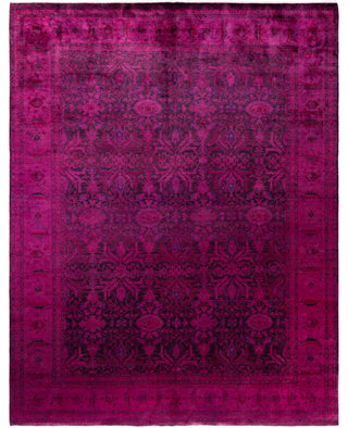 Overdyed Hand-Knotted Wool Modern-Contemporary Pink Area Rug 8' 1" x 10' 5"
