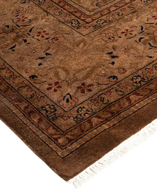 Contemporary Fine Vibrance Brown Wool Area Rug - 8' 2" x 10' 2"