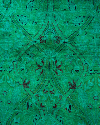 Contemporary Fine Vibrance Green Wool Area Rug - 7' 11" x 9' 11"