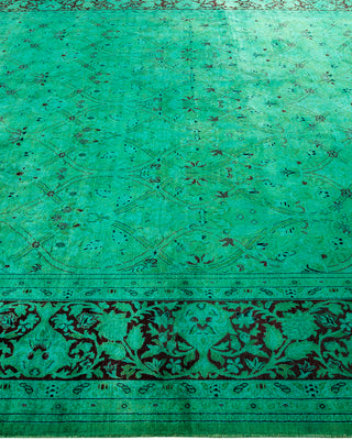 Contemporary Fine Vibrance Green Wool Area Rug - 7' 11" x 9' 11"