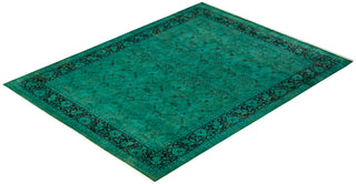 Contemporary Fine Vibrance Blue Wool Area Rug - 8' 0" x 10' 6"