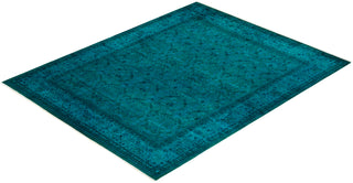 Contemporary Fine Vibrance Blue Wool Area Rug - 8' 2" x 10' 3"
