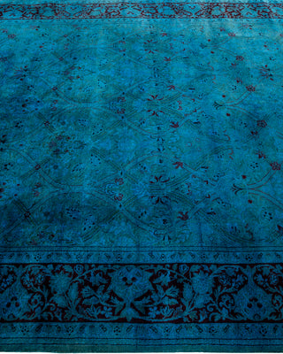 Modern Overdyed Hand Knotted Wool Blue Area Rug 6' 1" x 8' 6"