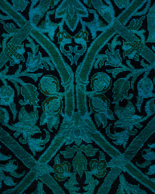 Contemporary Hand-Knotted Overdyed Blue Area Rug 6' 2" x 8' 10"